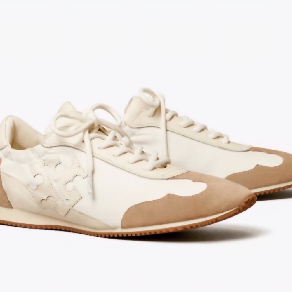 Tory Burch Cream and Tan Sneakers